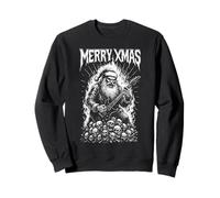 Merry Xmas Edgy Chitarrista Santa Dark Christmas Felpa