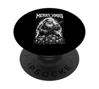 Merry XMAS Edgy Chitarrista Santa Dark Christmas PopSockets PopGrip Adesivo