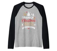 Merry Xmas Family Christmas 2025 Cappello da Babbo Natale Maglia con Maniche Raglan