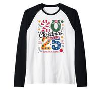 Merry Xmas Family Christmas Crew 2025 Cappello da Babbo Natale Maglia con Maniche Raglan