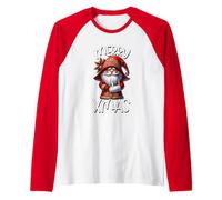 Merry Xmas GNOME Dad for Men Kids with Broken Arm Christmas Maglia con Maniche Raglan