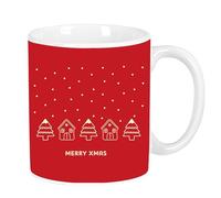 MERRY XMAS HOUSES - Tazza grande in ceramica, resistente, leggera, durevole, di alta qualità, 350 ml, 8 x 9,5 cm