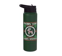 Merry Yule Happy Solstice Yuletide Capra Wicca Natale Stainless Steel Insulated Water Bottle