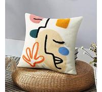 Merrycolor Federe per cuscini con motivo astratto bohémien, colorato, con viso di donna, graziose, estetiche di metà secolo, moderne, stile bohémien, per letto, divano, soggiorno, 1 pezzo