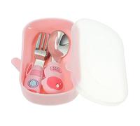 MERRYHAPY 1 Set Forchetta cucchiaio autoalimentante per bambino mini tronchese per cuticole argenteria per bambini luce forcone utensili per bambini cucchiaio forchetta autoalimentato rosa