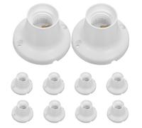 MERRYHAPY 10 Pezzi Adattatore di Montaggio per Lampada Ventilatore Base a Vite E27 in Plastica Bianca, Fissaggio Sicuro e Design Fisso per Vacanze Estive in Balcone o Ripostiglio