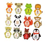 MERRYHAPY 12 Fogli Vari Animali Design Adesivi Per Ragazzo Ragazza Dodici Adesivi Mensili Adorabili Decalcomanie Autoadesive Pietre Miliari Accessori Per Foto Per Ragazzo Ragazza