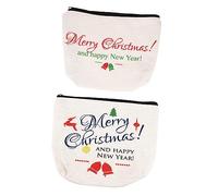 MERRYHAPY 2 Pezzi Borsa Cosmetici Portatile Borsa Decorativa Natalizia Cerniera Comoda E Riporre Oggetti
