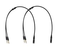 MERRYHAPY 2 pezzi Cavo Sdoppiatore Audio Jack Femmina Doppio Maschio Splitter Auricolari e Microfono in Alluminio con Connessioni Placcate Oro Cavo Stereo per Laptop