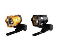 MERRYHAPY 2 Pezzi Luce Anteriore per Bici in Alluminio Compatta, Ricaricabile Via USB, la Guida Notturna con Colore Oro Resistente alla Pioggia