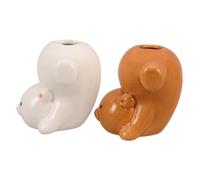 MERRYHAPY 2 pezzi Porta Spazzolini Da Denti Per Organizer Bagno Con Dispenser Porta Stuzzicadenti Animali Cartoni Animati Antiscivolo Con Meccanismo Di Drenaggio