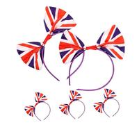 MERRYHAPY 20 Pz fascia per hair band hair ribbon hair charms anniversario del 70° anniversario britannico bandiera britannica cerchi per la testa del festival Foto Prop Raso