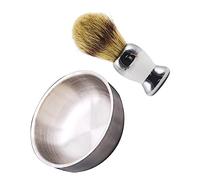 MERRYHAPY 2pezzi Barba Uomo Pennello e Ciotola Per Sapone Strumenti Professionali Per Rasatura e Lavaggio Del Viso Adatti Uso Domestico e Barberia