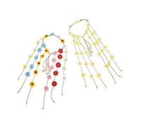 MERRYHAPY 2pezzi Daisy Floral Headband Headpiece Accessory for Holidays Bohemian Style Hairband Light Comfortable Secure Fit