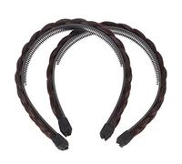 MERRYHAPY 2pezzi Fascia Intrecciata Per Capelli Sintetici Fascia Larga Per Capelli Intrecciati Cerchietto Per Annodare Per Feste Matrimoni e Uso Quotidiano