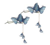 MERRYHAPY 2pezzi Fermagli Per Farfalle Con Nappa Da Accessori Eleganti Per Donne Per Occasioni Speciali e Uso Quotidiano Con Strass Sfumato