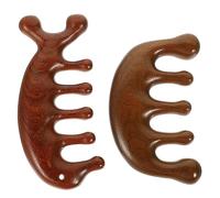 MERRYHAPY 2pezzi Pettine Massaggiante Legno Naturale Per Capelluto Denti Larghi Per Massaggio Rilassante e Stimolante Per Doni Speciali e Relax Quotidiano