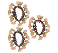 MERRYHAPY 3 Pezzi Bracciale Tamburo in Legno e Guscio di Noce Multifunzionalità e Costruzione Stabile per Cerchio di Tamburi e Danza Tradizionale e Folkloristica