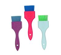MERRYHAPY 3 pezzi Pennelli per Tintura Capelli con Manici Colorati Applicatori Professionali Flessibili per Salone Barbiere e Uso Domestico per Ritocco Schiariture e Colorazione Precisa