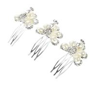 MERRYHAPY 3 pezzi Pettini per Capelli da Sposa con Strass e Perle Accessori Laterali Eleganti per Acconciature Nuziali Fermagli Decorativi per Damigelle e Occasioni Speciali