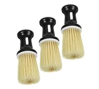 MERRYHAPY 3 pezzi Spazzola per Pulizia Barbiere con Setole in Nylon Marrone Testina Rimovibile per Professionale e Domestico Strumento Multifunzione per Capelli e Rasatura