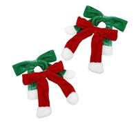 MERRYHAPY 4 Pezzi accessorio per abito da Babbo Natale clip a molletta in metallo Fermaglio per capelli da donna per capelli in rosso clip per natalizio prigioniera