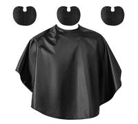 MERRYHAPY 4 Pezzi Mantellina da Barbiere Parrucchiere Corta Riutilizzabile per Taglio Tintura e Shampoo Protezione Professionale per Salone e Casa Nero