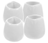 MERRYHAPY 4 Pezzi Mini Salsiera con Beccuccio Antigoccia Stile Semplice in Ceramica Bianca da 50ml per Ristoranti di Cucina Occidentale