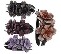 MERRYHAPY 4 pezzi Mollette Capelli Stile Francese con Strass Fermagli Grandi Antiscivolo per Capelli Spessi Accessori Eleganti per Donne in Occasioni Speciali