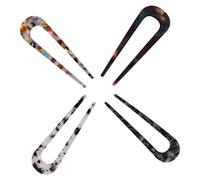 MERRYHAPY 4pezzi U-shaped Vintage Acetate Hairpins Delicate Retro Hair Accessories for Women for Elegant Hairstyles and Special Occasions
