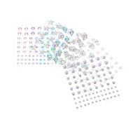 MERRYHAPY 5 fogli Adesivi brillanti autoadesivi per unghie e viso con perle e pietre multiformi colla forte decorazione unghie e orecchini adesivi per ragazze