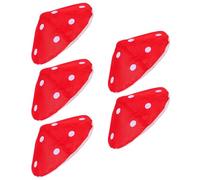 MERRYHAPY 5 Pezzi Cappello a fungo oversize rosso con pois cappello regolabile per cosplay feste di carnevale e halloween accessorio costume a forma di fungo per adulti 5 pezzi