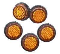 MERRYHAPY 5 Pezzi Riflettore Giallo per Targa Moto Vite M5, Resistente alle Intemperie, Superficie Altamente Riflettente in Plastica e Metallo, per Strade Rurali e Uso Esterno