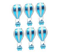 MERRYHAPY 6 Pezzi Decorazioni Mongolfiere in Alluminio 4D Blu Palloncini Gonfiabili Tridimensionali per Feste di Compleanno Forniture per Eventi e Decorazioni Aule