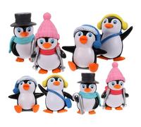 MERRYHAPY 8 pezzi Pendenti Pinguino da Cartoon per Portachiavi e Decorazioni Micro Paesaggio da Scrivania e Giardino Stile Casual e Divertente