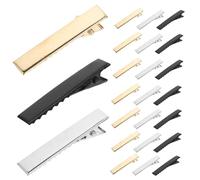 MERRYHAPY 90 Pezzi Fermagli per Chioma a Becco D’Anatra in Metallo Mollette Piccole Antiscivolo per Accessori Fai da Te Set Misto Colori Nero Oro e Acciaio per Saloni e Uso Quotidiano