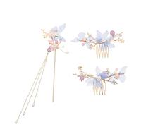 MERRYHAPY Accessori Per Retrò - Set Da 3 Pezzi: Forcina Pettine Orecchini Nappa Copricapo Tradizionale Cinese Per Donna