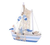 MERRYHAPY Artigianale Barca a Vela in Legno con Design Nautico e Forme di imbarcazioni Miniatura Decorazione da scrivania per casa e Ufficio