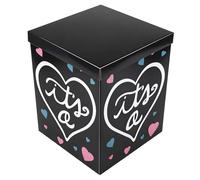 MERRYHAPY Balloon Box Scatola per Gender Reveal in Carta Nero Pieghevole con Operazione Semplice per Feste di Compleanno e Shower