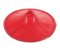 MERRYHAPY Cappello in Bambù Rosso Traspirante da 30cm per Cosplay Guerriero e Samurai, Accessorio Elegante per Feste e Vita Quotidiana Protezione Solare