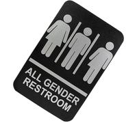 MERRYHAPY Cartello Bagno Braille Autoadesivo in Abs Nero per Bagni Unisex, Resistente e Facile da Applicare, per Uffici e Locali Pubblici