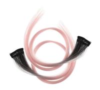 MERRYHAPY Extension Per Chioma Sintetici Rosa Clip, Set 2 Pezzi, Senza Calore Né Colla, Per Feste e Uso Quotidiano, Posticci Colorati Per Bambine e Donne