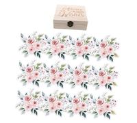 MERRYHAPY Gioco Interattivo di Previsioni e Suggerimenti e Carta con Scatola in Legno 50 Biglietti Decorazione e Floreale per Bambina per Shower per Ospiti di Tutte le Età