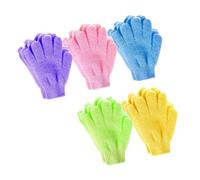 MERRYHAPY Guanti Esfolianti da Bagno 20 Pezzi in Nailon per Corpo e Massaggio Schiena, Guanto Cinque Dita Multiuso per Donna e Studenti Colore Casuale