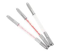 MERRYHAPY Penna Di Cristallo Doppia Punta Per Tatuaggi Sopracciglia 3 Pezzi Set Manico Resistente Uso Professionale Trucco Occhi Colori Assortiti