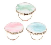 MERRYHAPY Piastra Colorata per Anello da Dito in Resina 3 Pezzi, Tavolozza per Nail Art Vassoio per Miscelare Colori Unghie, Strumento Manicure Professionale per Uso Domestico e Creativo