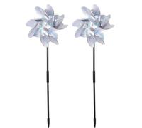 MERRYHAPY Set 2 Pezzi Girandole Paraocchi per Uccelli in Giardino Mulino a Vento Decorativo da Esterno per Prato e Cortile Dispositivo per Esilio Animali e Accessorio per Casa