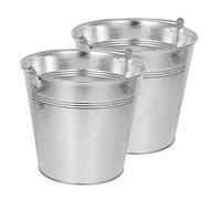 MERRYHAPY Set 2 Pezzi Secchio per Cenere in Metallo Manico Secchio per Carbone Resistente Alte Temperature per Barbecue e Giardino Contenitore Trasportabile per Cenere e Carta