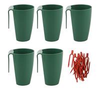 MERRYHAPY Set 5 Tazze da Serra per Piante con Forca per Fragole, Vasi da Vivaio in Plastica per Coltivazione e Trapianto, Contenitori da Giardino Portatili per Fragole, Verdure e Fiori