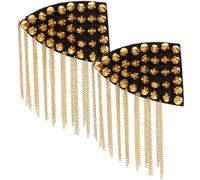 MERRYHAPY Spalline Rivetti Militari Punk 2 Pezzi, Accessori Carnevale Design 3d e Frange, Perfette per Costumi e Uniformi